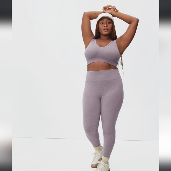 NWT Everlane The Seamless Legging Ribbed Lavender Light Purple Plus Size - Picture 1 of 11